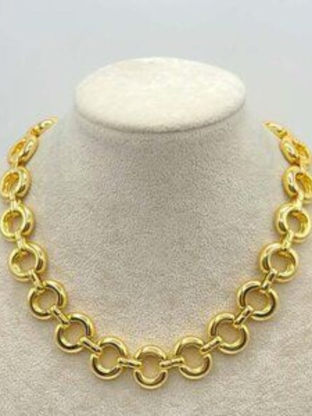 J Crew Gold Tone Circle Link Necklace NWOT